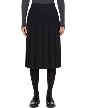 DUNST Pleats Midi Skirt - Black