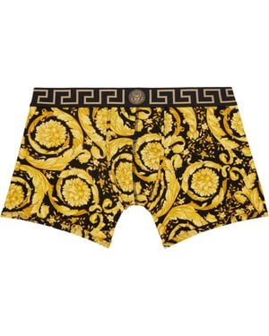Versace Barocco Long Boxer Briefs - Yellow