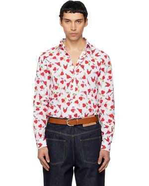 Moschino Print Lightweight Cotton Poplin Shirt - Red