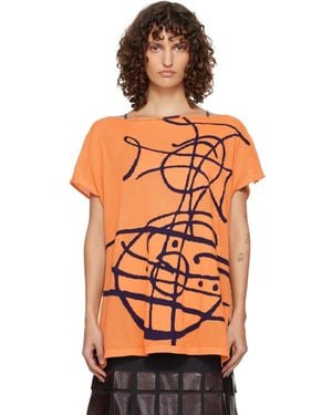 Vivienne Westwood Beach Top Graffiti Orb Cover-up Top - Orange