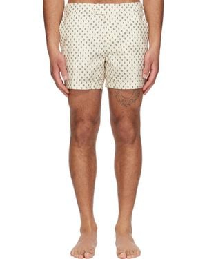 Tom Ford オフホワイト ペイズリー プリント ナイロン スイムショーツ