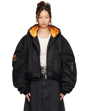 Lu'u Dan Distorted Ma1 Bomber Jacket - Black