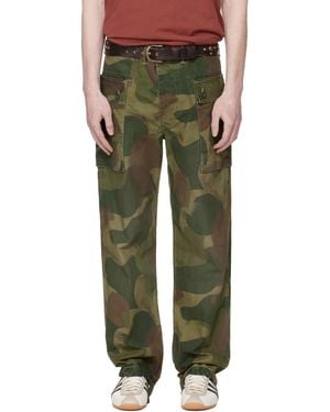 RRL Camo Poplin Field Cargo Pants - Green