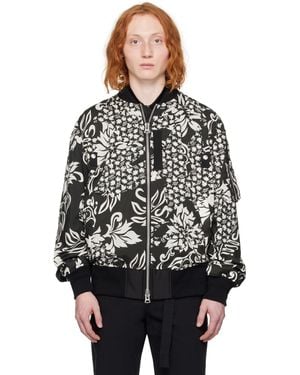 【関税込み】sacai ブラック パネル ボンバージャケット sacaiのブラック ナイロン ツイル ボンバージャケットがセール中
