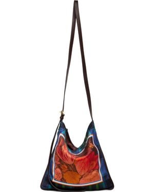 Dries Van Noten Medium Scarf Print Shoulder Bag - Red
