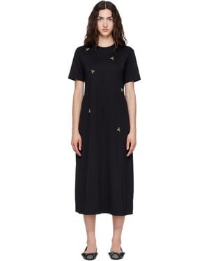 Simone Rocha Embellished Easy T-Shirt Midi Dress - Black
