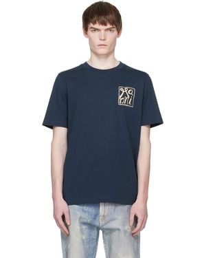 Marni Cotton Frame Logo Print' T-Shirt - Blue