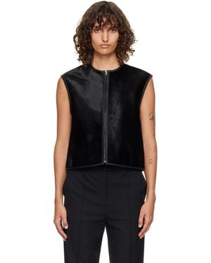Loulou de Saison Ampas Pony-Effect Leather Vest - Black