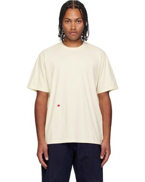 JW Anderson Off- Contrast Embroidery T-Shirt - Natural