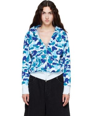 A Bathing Ape Abc Camo Shark Full Zip Hoodie - Blue