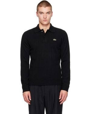 Lacoste Polo Noir En Cachemire