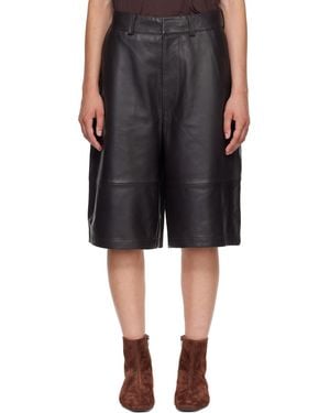 Frankie Shop Bermuda Olivia Brun En Cuir - Noir