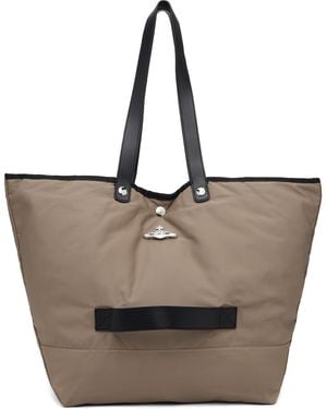 Vivienne Westwood Taupe Utility Small Shopper Tote - Brown