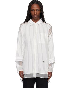 Jean Paul Gaultier Off- 'The Petit-Grand Pinstriped' Shirt - White