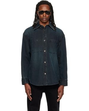 WOOYOUNGMI Back Logo Denim Shirt - Blue