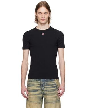 DIESEL ブラック D-Ribber-N Tシャツ