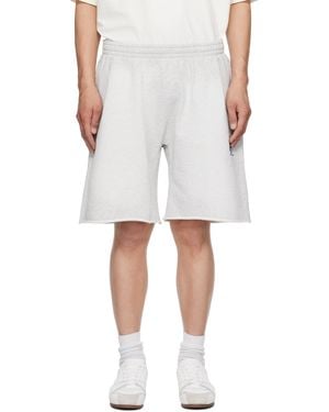 Alexander Wang グレー ロゴ オーバーサイズ コットンテリー スウェットショートパンツ - ホワイト