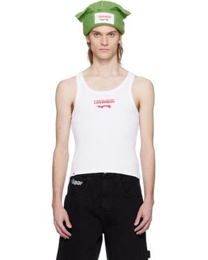 Charles Jeffrey ホワイト ロゴ タンクトップ - ブラック