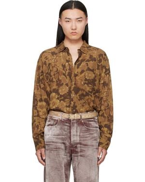Magliano Dried Flowers Long Sleeve Shirt - Brown