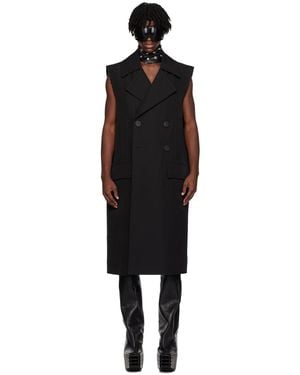 Rick Owens Sleeveless Slim Drella コート - ブラック