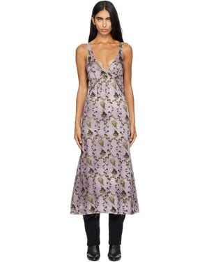 R13 Grunge Slip Midi Dress - Multicolour