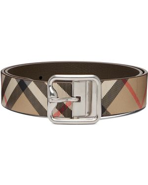 Burberry Reversible Check B Buckle Belt - Brown