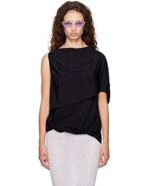 Entire studios Lycra Side Drape Top - Gray