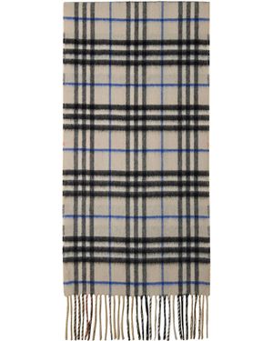 Burberry ベージュ＆タン ミディアム カシミヤ マフラー - ブラック