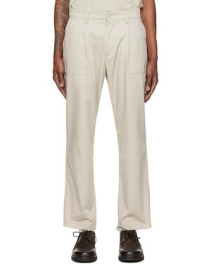 BOSS Pleat Patch Pocket Chino Trousers - Natural