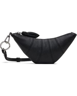 Lemaire Pochette À Monnaie Croissant Noire À Bandoulière