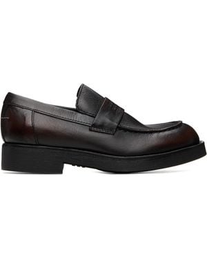 MM6 by Maison Margiela Leather Loafers - Black