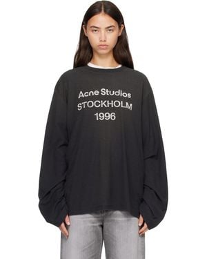 Acne Studios Sprayed '1996' Logo T-Shirt - Black