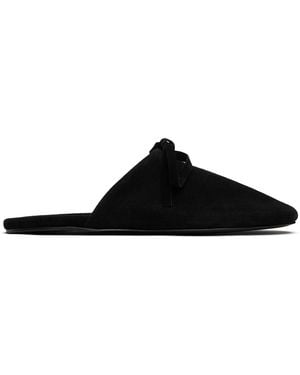 Marie Adam-Leenaerdt Bow Suede Slippers - Black