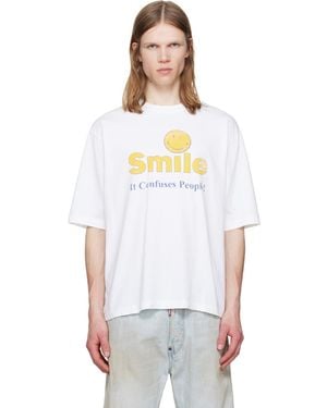 DSquared² Smiley Dyed & Destroyed Loose Fit T-Shirt - White