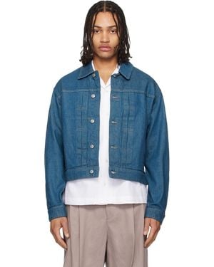 HUGO Logo Patch Denim Jacket - Blue