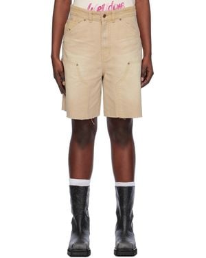 we11done Raw Edge Shorts - Natural