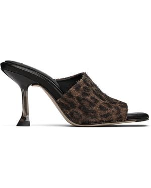 Miista Miri Animal Print Mules - Black