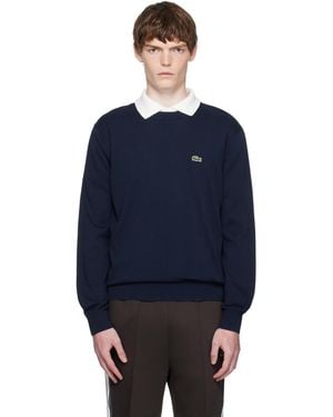 Lacoste Crew Neck Cotton Jumper - Blue