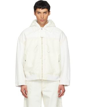 Song For The Mute Off- Tkl Edition Faded Denim Jacket - White
