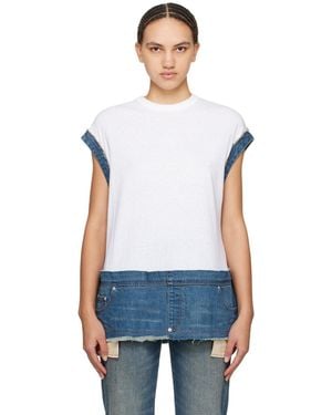 Undercover & Blue Paneled Denim T-shirt - Black
