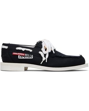 DSquared² Dsqua2 Magliano Edition Canvas Boat Shoes - Black