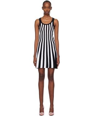 Moschino White & Black Archive Stripes Minidress