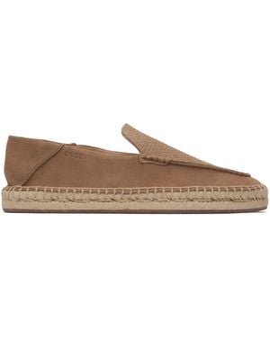 BOSS Jute Midsole Suede Espadrilles - Black