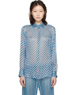 Dries Van Noten Devoré Shirt - Blue