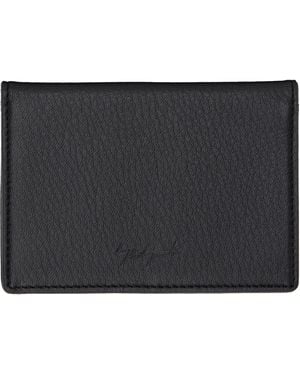 Yohji Yamamoto ブラック レザー 二つ折りカードケース