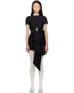 ShuShu/Tong Bowknot Patchwork Minidress - Black