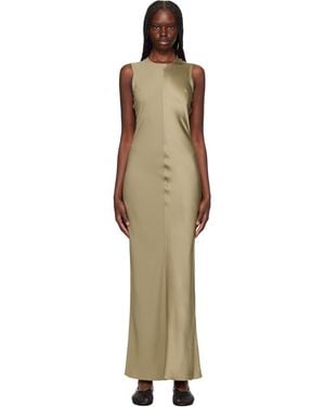 Ami Paris Taupe Straight Maxi Dress - Black