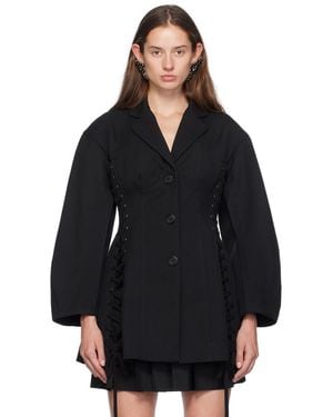 Simone Rocha Puff Sleeve Sculpted Corset Jacket - Black