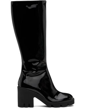 Burberry Leather Stride Boots - Black