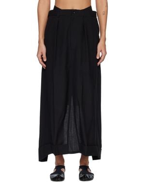 Junya Watanabe Wool Tropical Trouser Maxi Skirt - Black